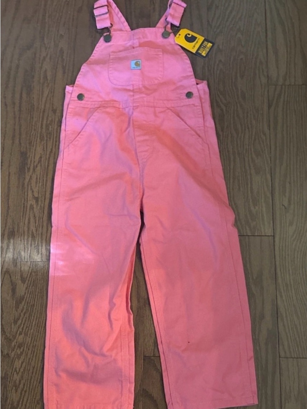 Carhartt Girls Pink Bib Overalls - Solid Pink Workwear